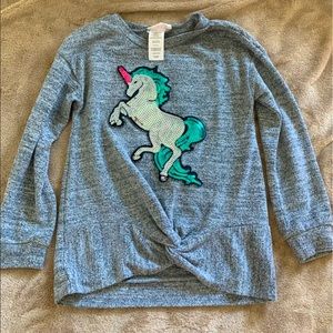 Flapdoodles Girls unicorn sweater great texture unicorn